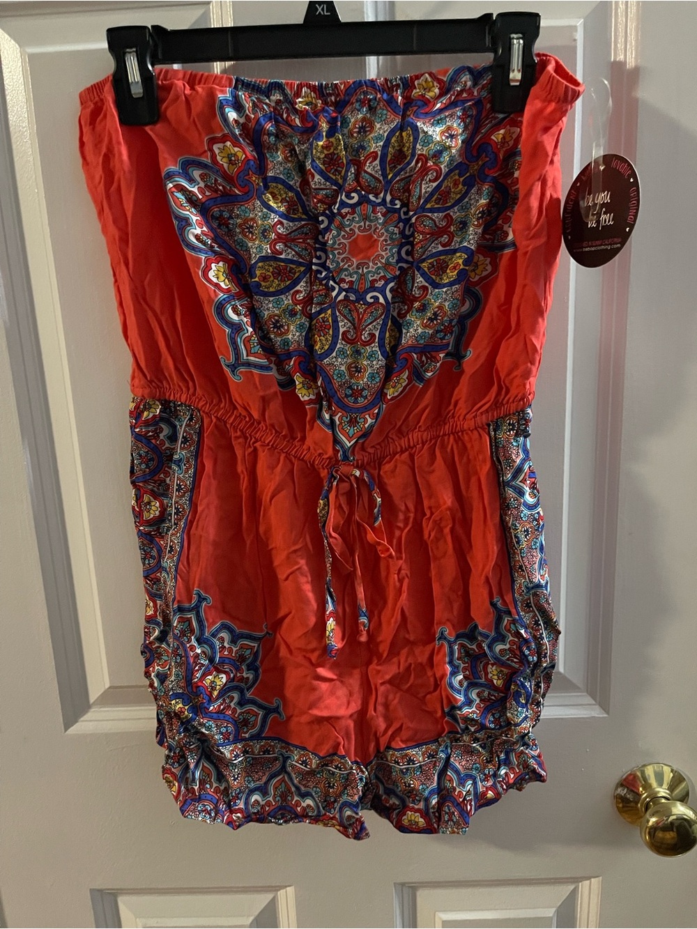 BeBop Black and Coral Tagmed Romper